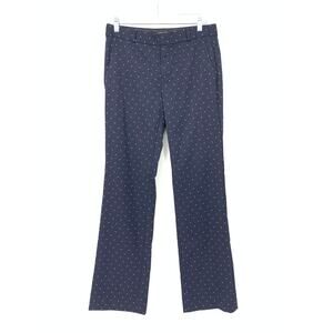 Banana Republic Pants Women's Size 4 Geo Print Navy Blue White Straight Leg